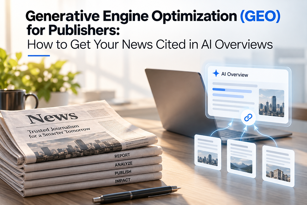Generative Engine Optimization (GEO) for Publishers: How to Get Your News Cited in AI Overviews