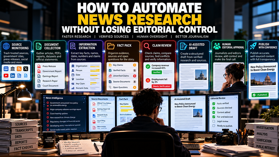 How To Automate News Research Without Losing Editorial Control