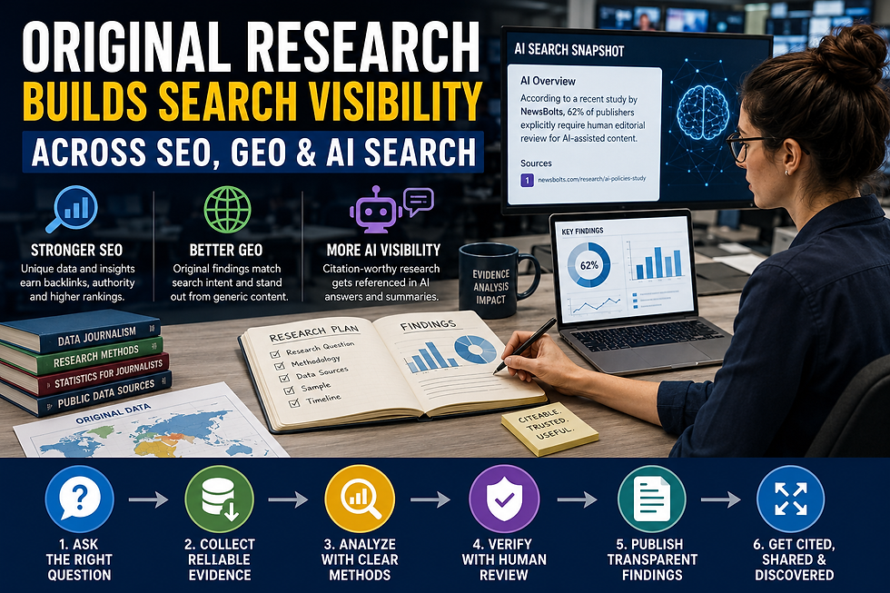 How Original Research Builds Search Visibility Across SEO, GEO, And AI Search
