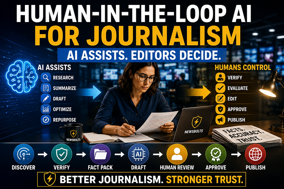 Human-In-The-Loop AI For Journalism: How Newsrooms Can Use AI Without Losing Editorial Control