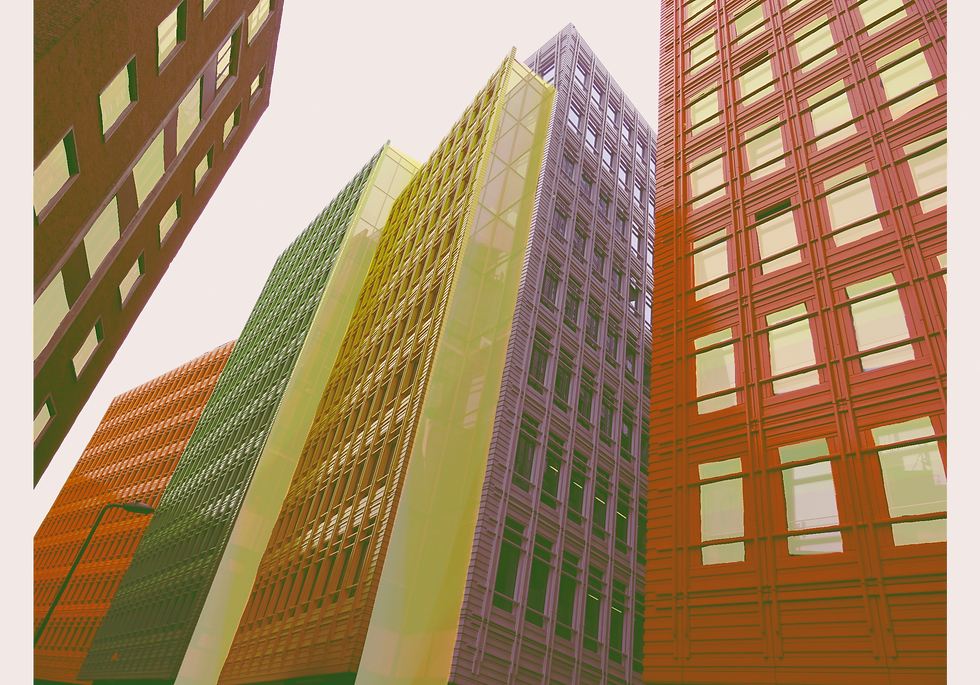 Figure 4: Buildings with UV-Filtering Windows.