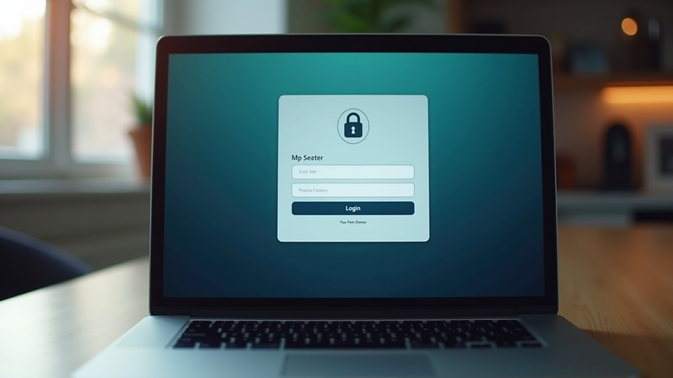 Eye-level view of a laptop screen showing a login page
