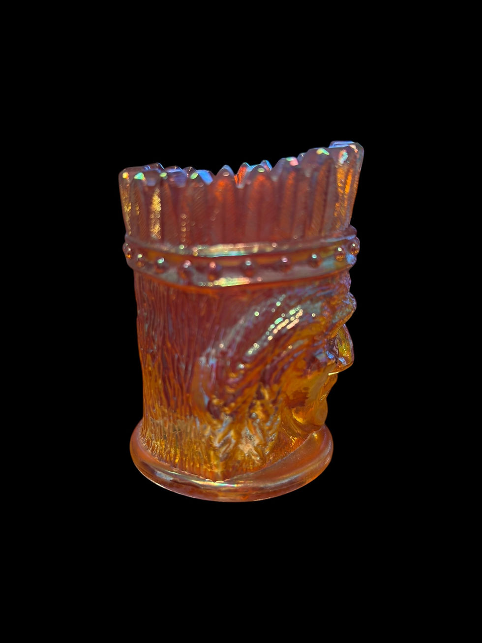 Thumbnail: St Clair Indian Toothpick Holder Carnival Orange Iridescent 
