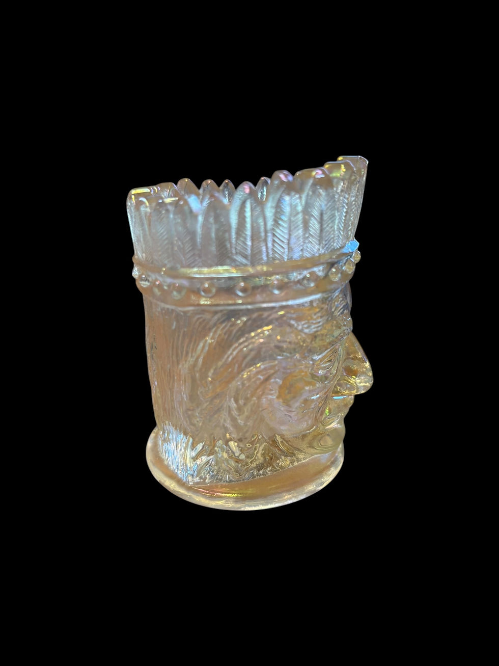 Thumbnail:  St Clair Indian Toothpick Holder Carnival Clear Iridescent 