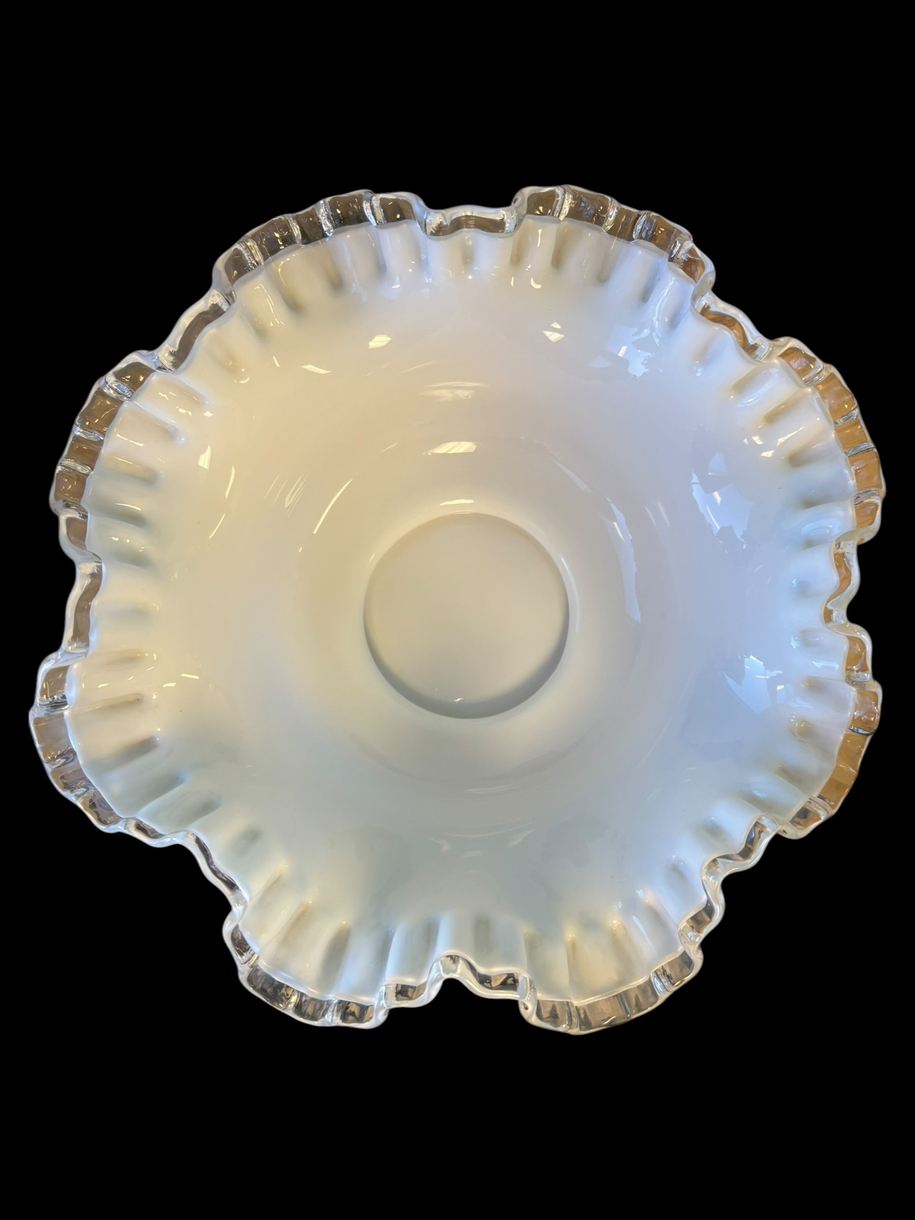 Fenton Silver Crest 11” Double Crimped Bowl #7321