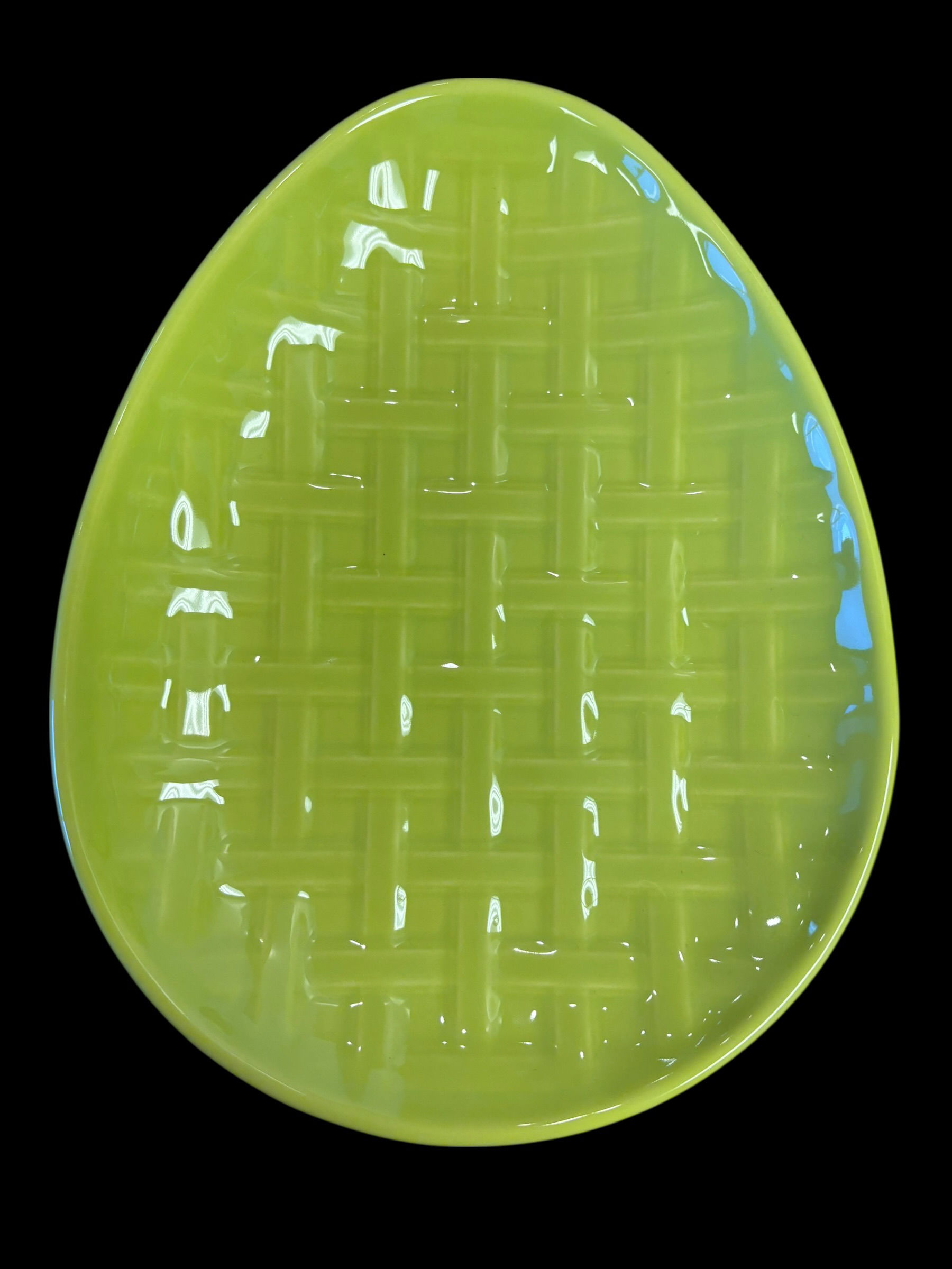 Fiesta Embossed Egg Shaped Plate Lemongrass Basketweave Plate