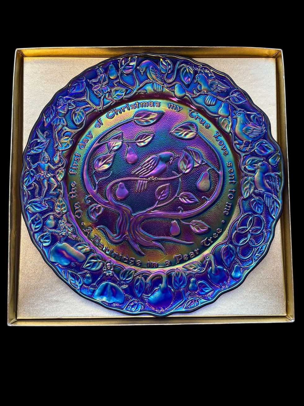 Thumbnail: Imperial Carnival Glass 12 Days of Christmas - A Partridge in a Pear Tree Boxed