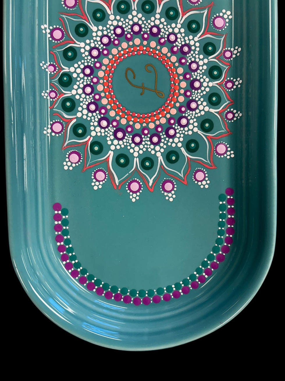 Thumbnail: Fiesta Hand Painted Patricia DeGraw Bread Tray Fiestaware
