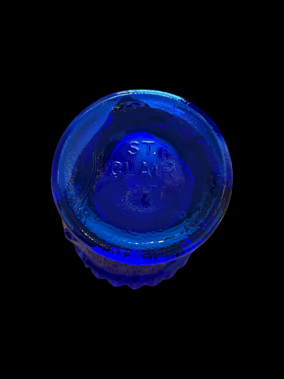 Thumbnail:  St Clair 1971 Indian Toothpick Holder Cobalt Blue