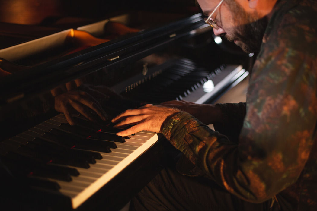 david moore of bing and ruth playing the steinway