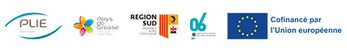 Bandeau des logos PLIE CAPG EUROPE REGION SUD DEP 06 FSE
