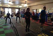 Group of people training