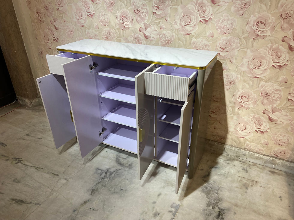 Thumbnail: 4-Feet cabinet in a sleek grey color featuring a textured grey top & a PU finish