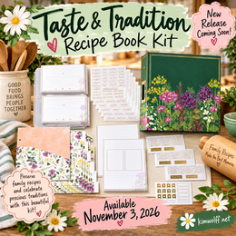 December 2, 2026 Let's create🍽️ A Little Taste of Tradition — A Beautiful New Recipe Book Kit Is Coming! 💐