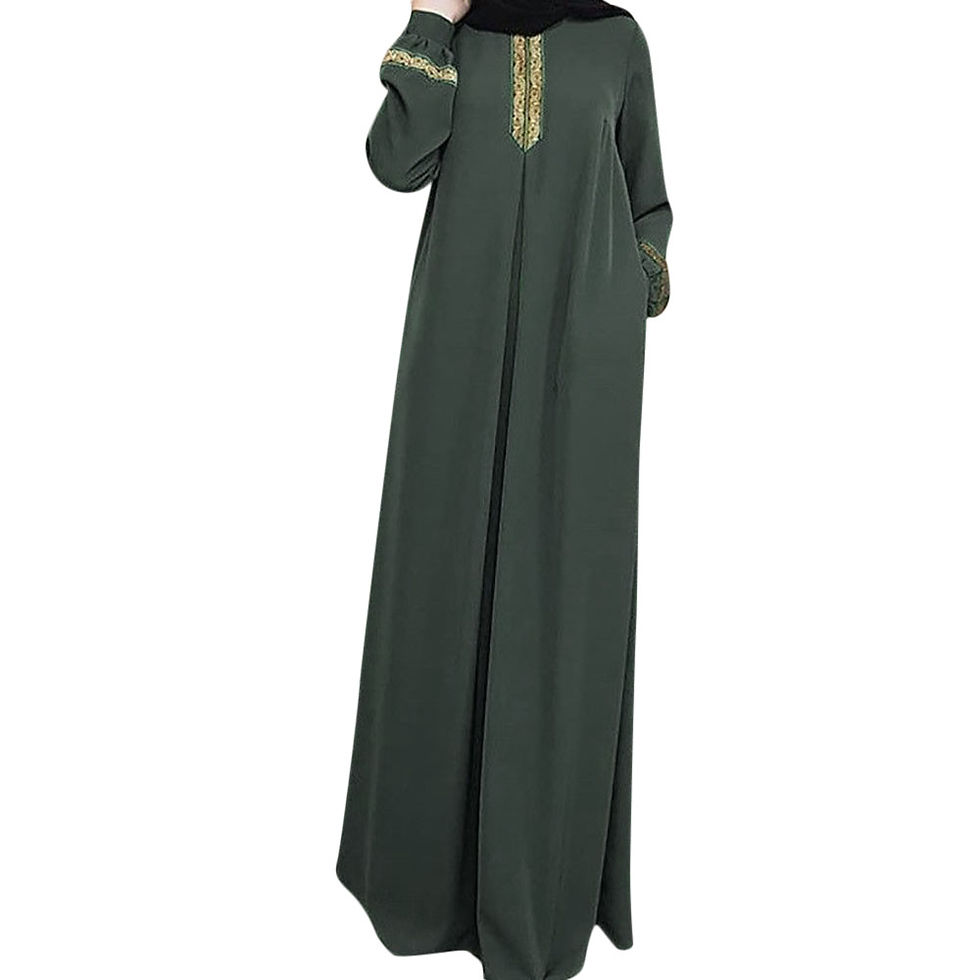 Miniatura: Long Muslim Dress Embroidery Kaftan Plus Size Casual Abaya Dress Muslim Clothes