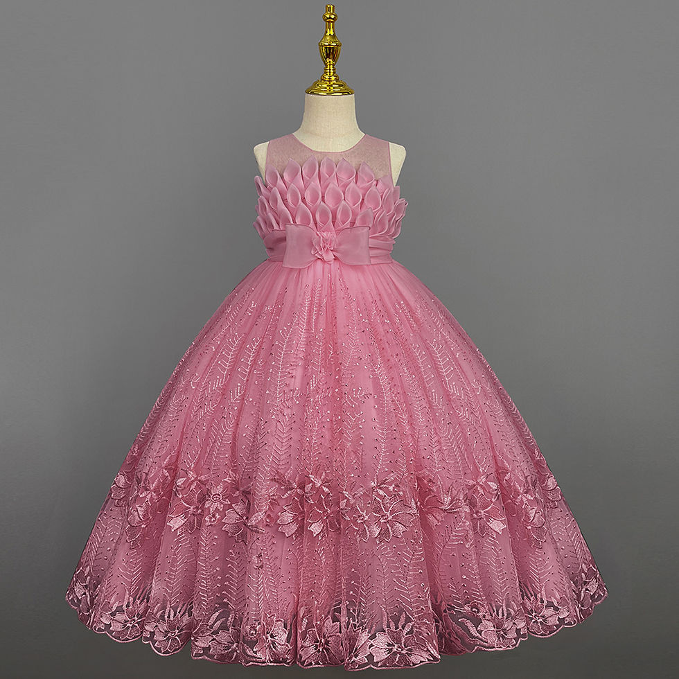Thumbnail: Yoliyolei Long Flower Girl Evening Dress 3 To 10 Years Birthday Princess Baby K