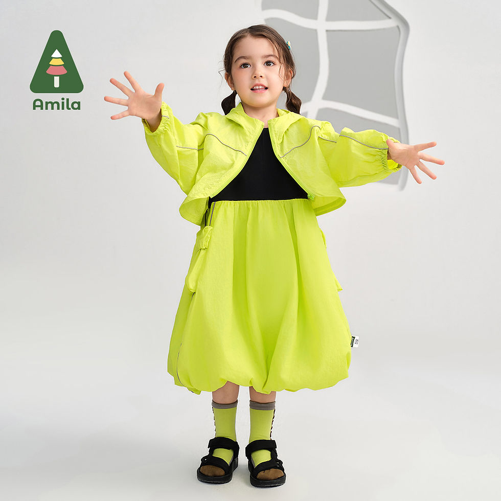Thumbnail: Amila Children's 2024 Summer New Dress in Children Splicing Personality Flower