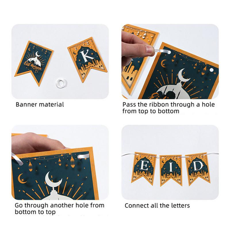 Miniatură: 1 set Eid Mubarak Backdrops Balloon Set Ramadan Kareem Background Decoration Ga