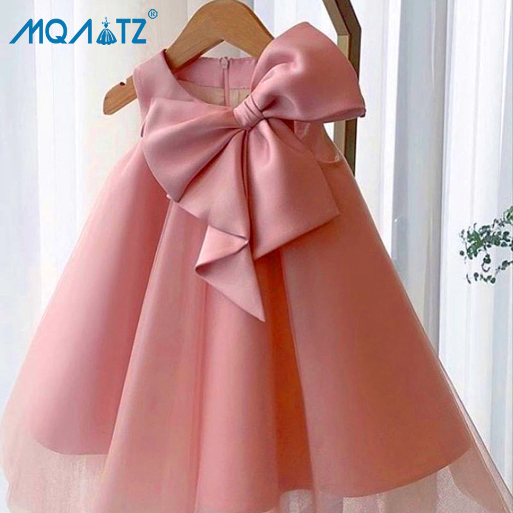 Summer Baby Girls Party Princess Dress For Big Bow Dress Toddler Birthday Gown