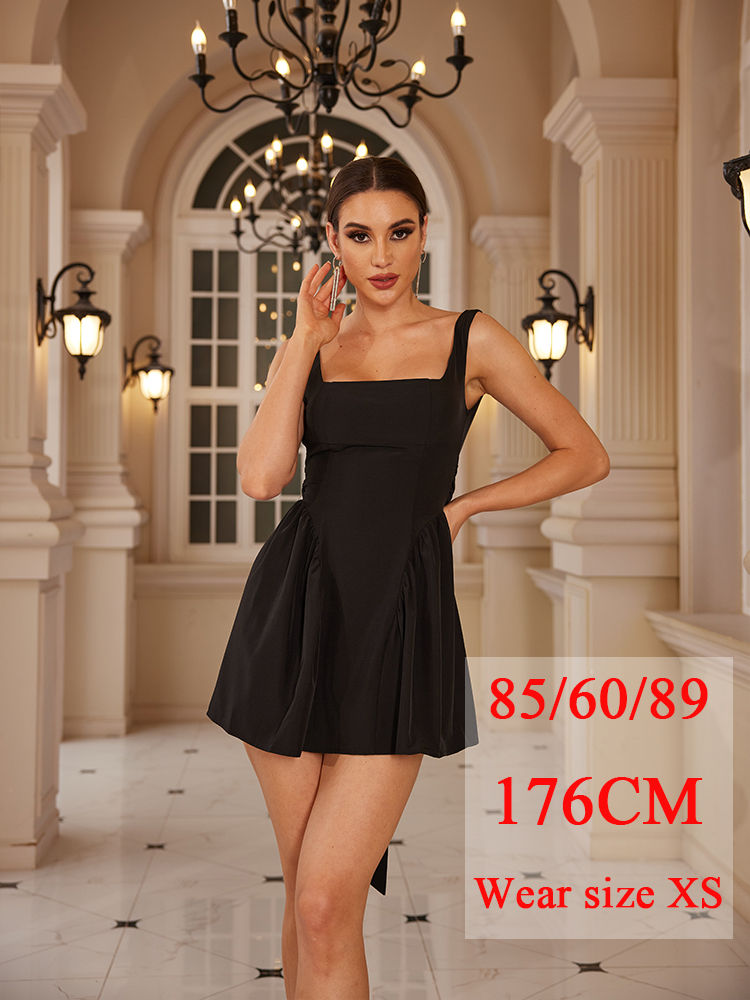 Thumbnail: Mingmingxi Summer Mini Backless A Line Dress Sexy White Big Bow Dress Casual Wo