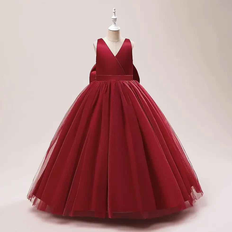 Miniatura: Summer Elegant Teenage Girls Evening Party Formal Prom Long Gown Kids Backless