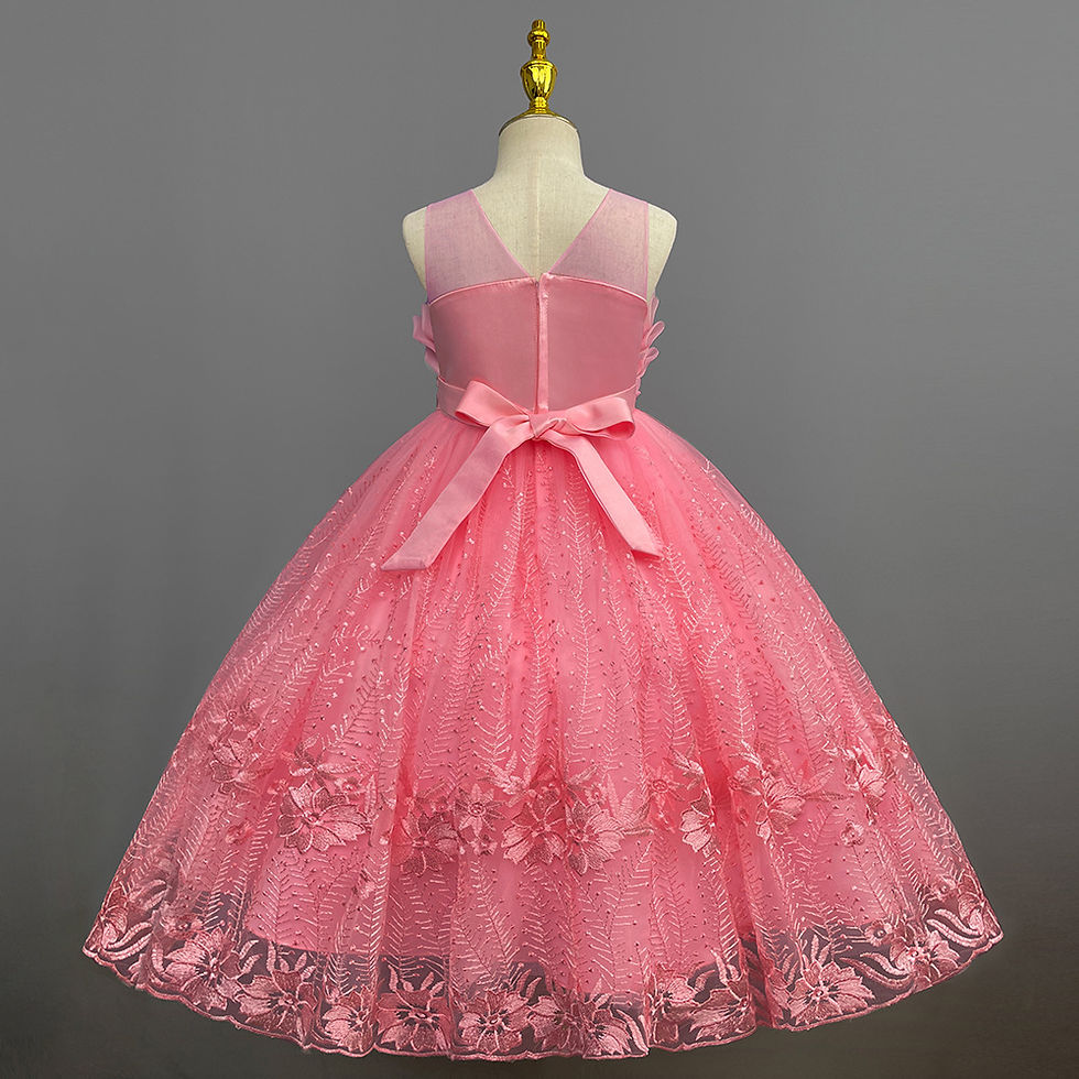 Thumbnail: Yoliyolei Long Flower Girl Evening Dress 3 To 10 Years Birthday Princess Baby K