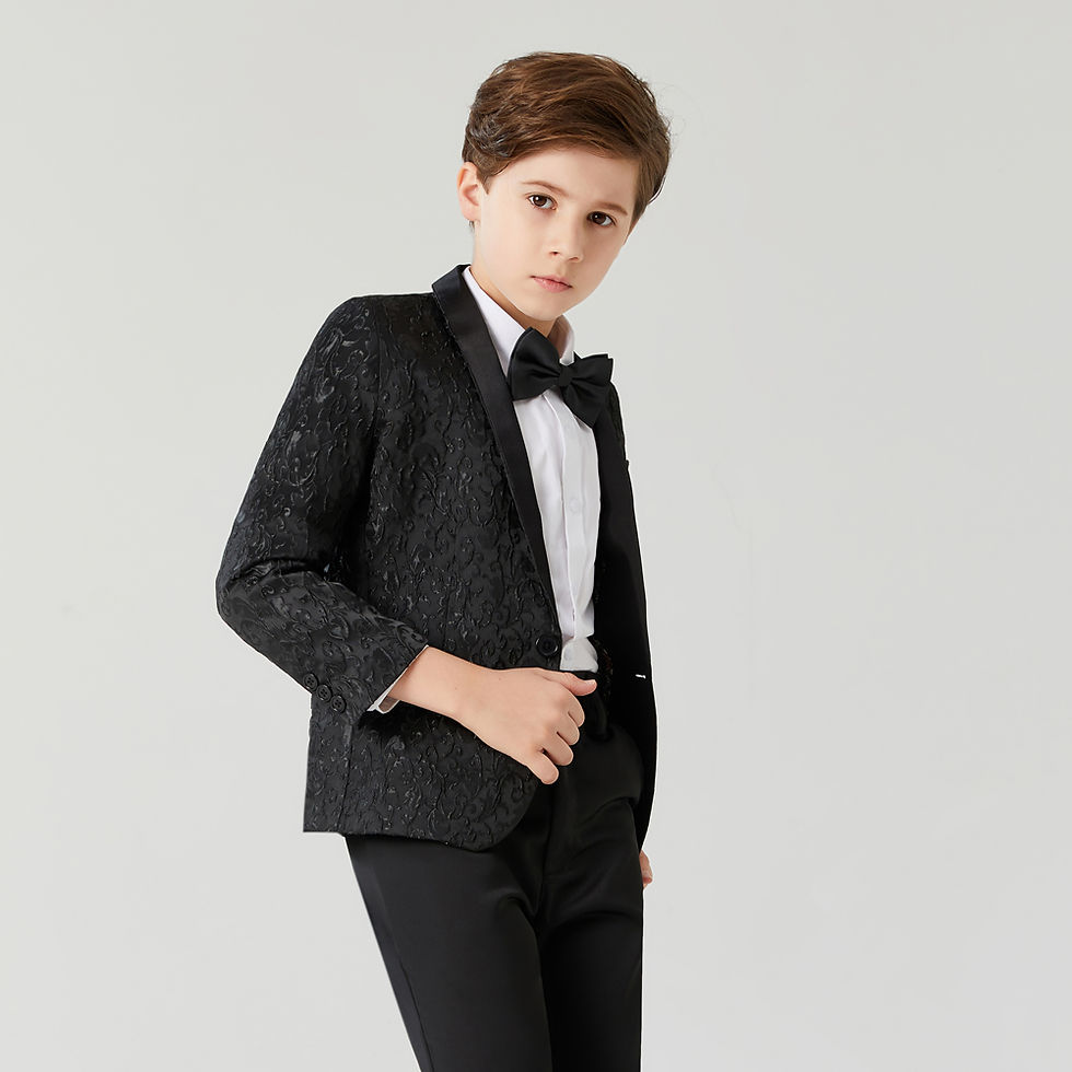 Thumbnail: Boy's Casual Suit Blazer  Flower Boy Suit Dress For Wedding Children Formal Bla