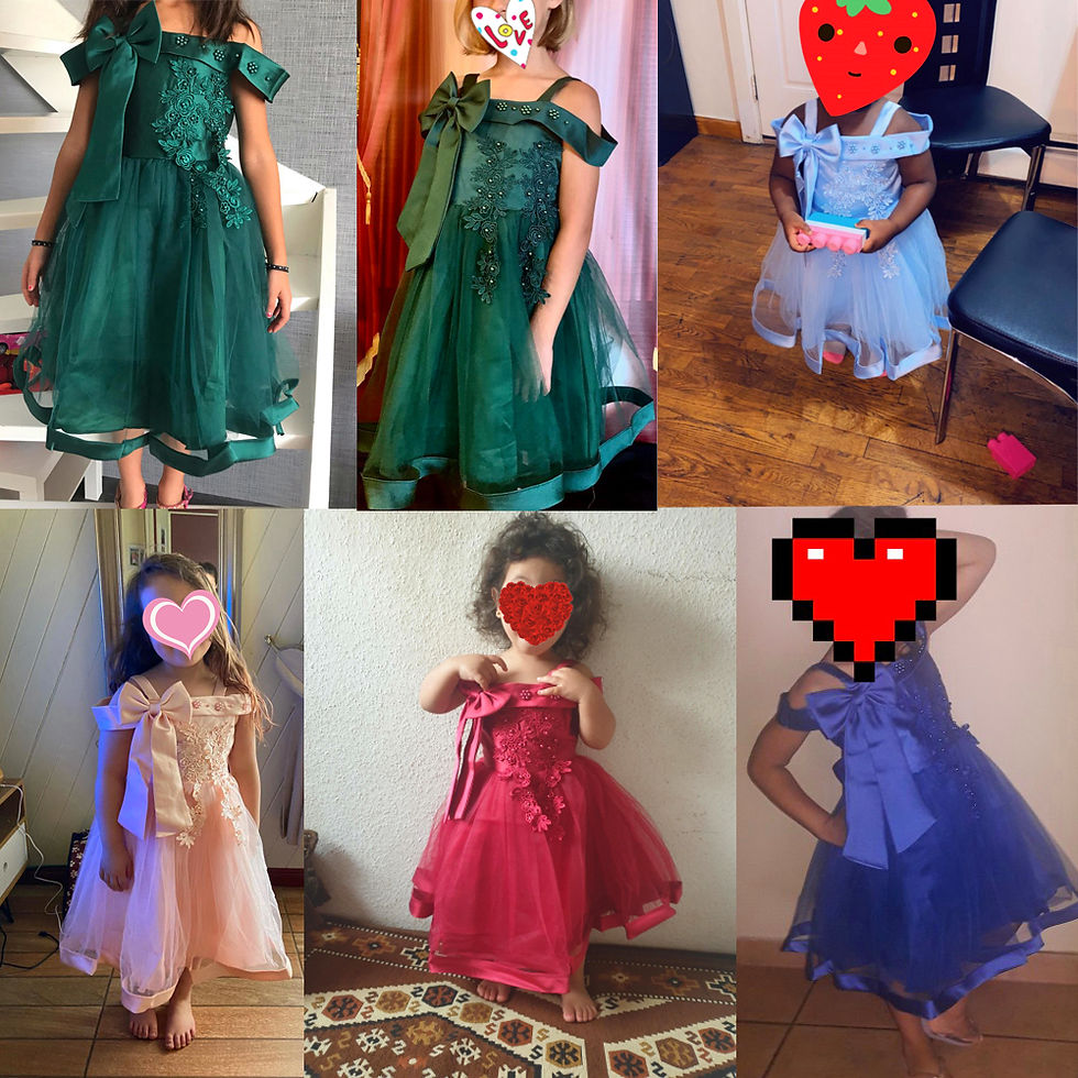 ภาพขนาดย่อ: Summer Big Bow Party Dresses for Girl One Shoulder Lace Bridemaid Birthday Prin