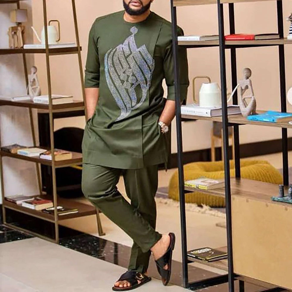 Thumbnail: African Boubou Men's Dashiki Clothing Luxury Pants Sets  Full Elegant Suits  Fo
