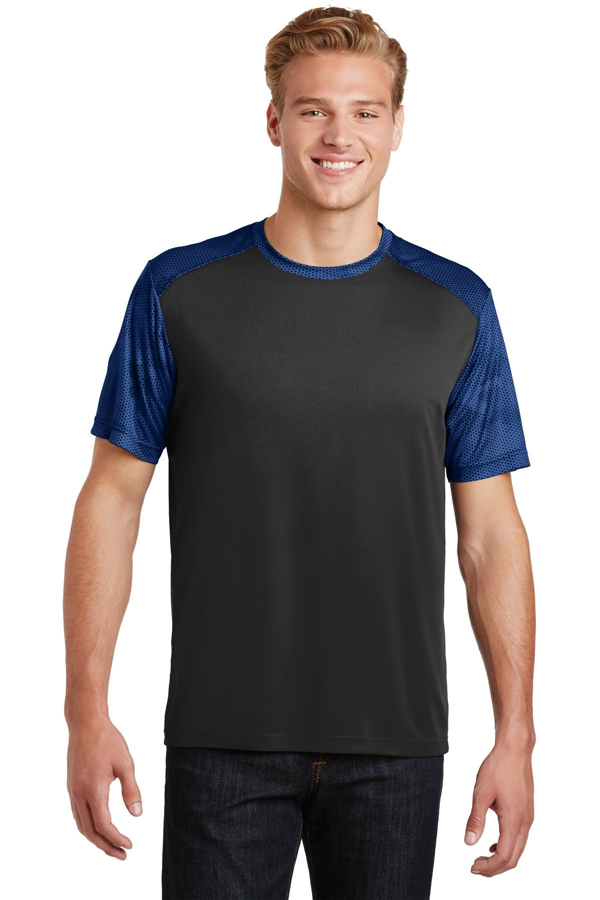 Sport-Tek ® CamoHex Colorblock Tee. ST371