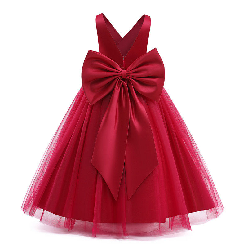 Miniature : Elegant Big Girls Princess Dress Children Long Robe Easter Clothes Kids Birthda