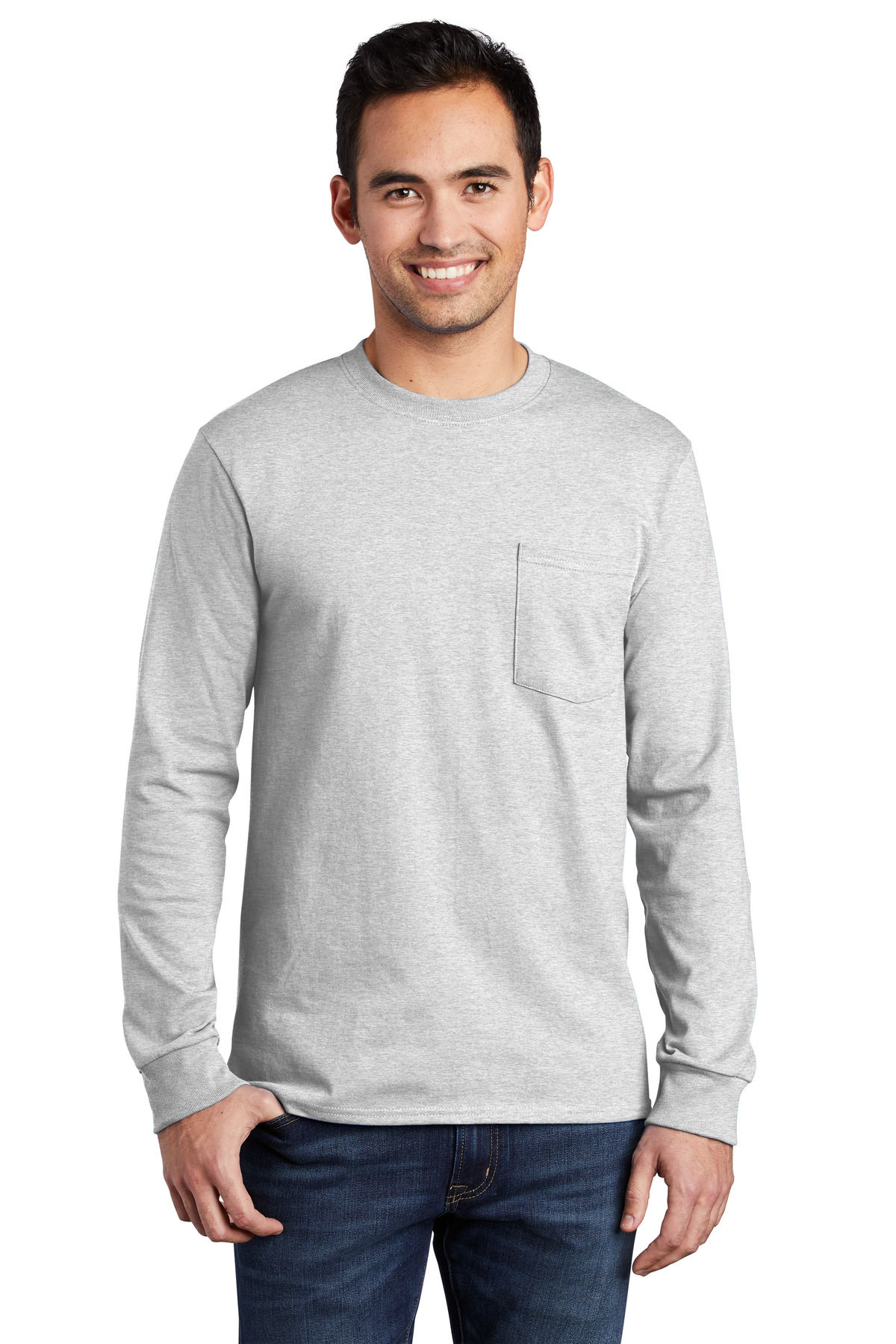 Port & Company ® Tall Long Sleeve Essential Pocket Tee. PC61LSPT