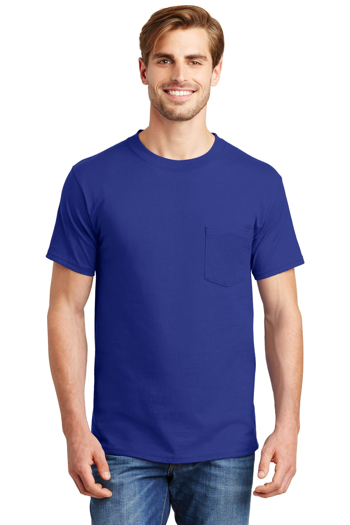 HanesÂ® Beefy-TÂ® - 100% Cotton T-Shirt with Pocket. 5190
