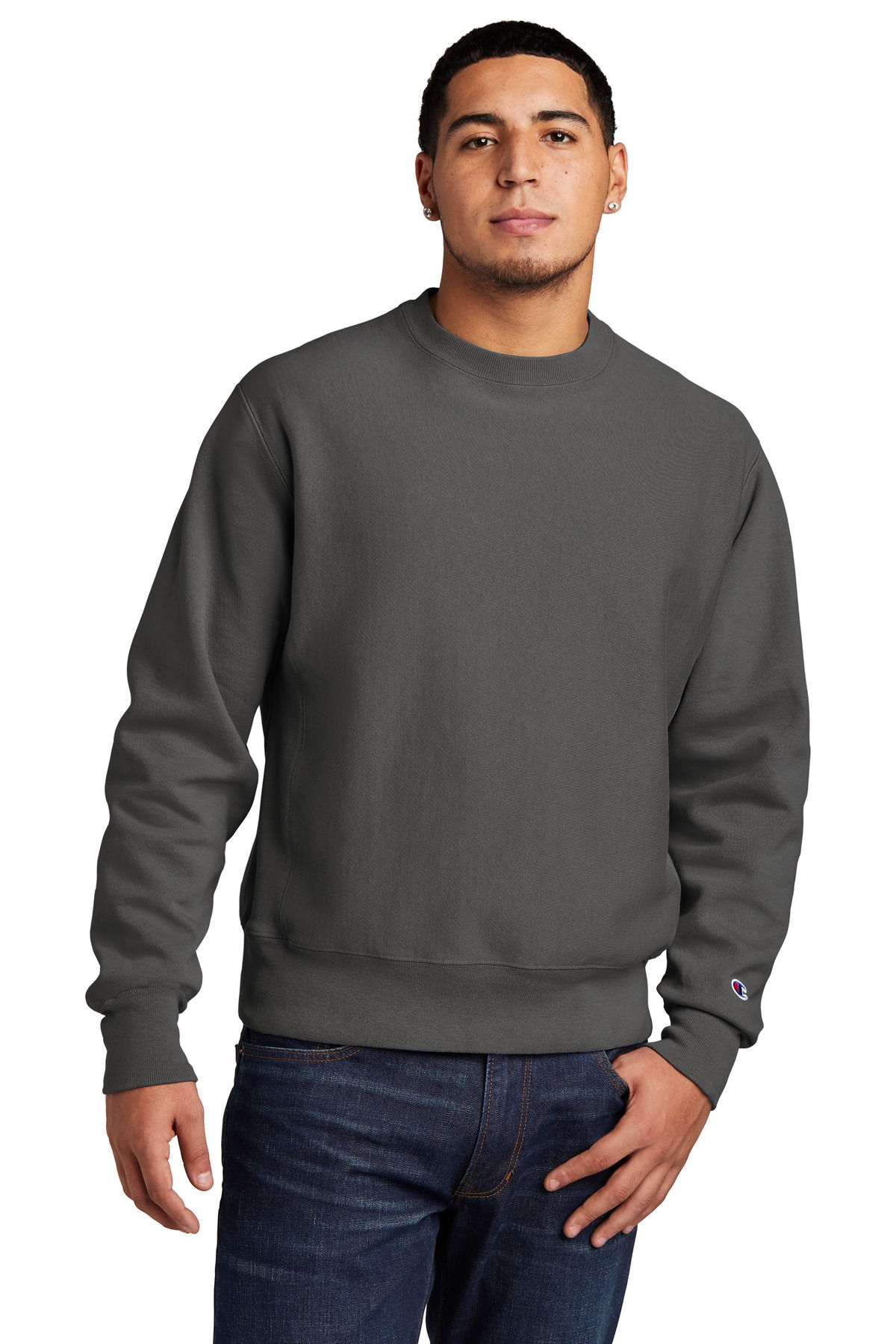 Champion Â® Reverse Weave Â® Garment-Dyed Crewneck Sweatshirt. GDS149