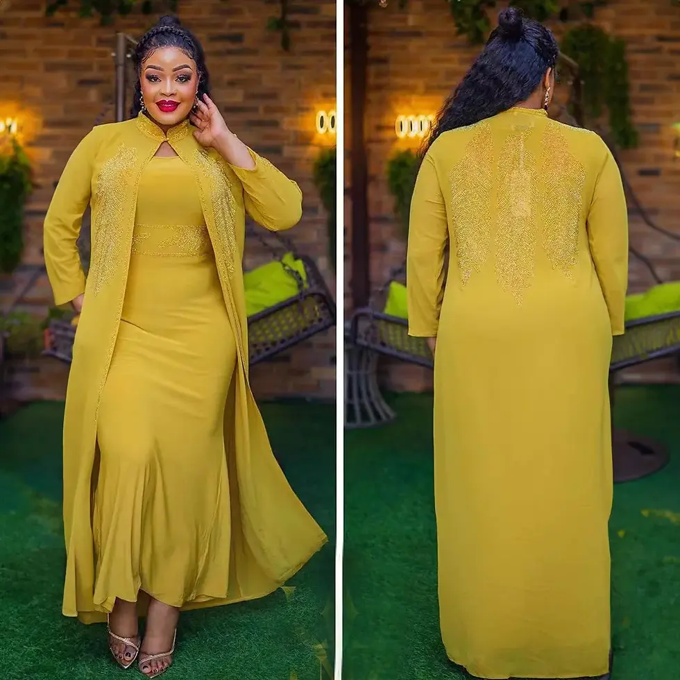 Thumbnail: African Wedding Party Dresses for Women Spring Autumn African Long Sleeve Red B