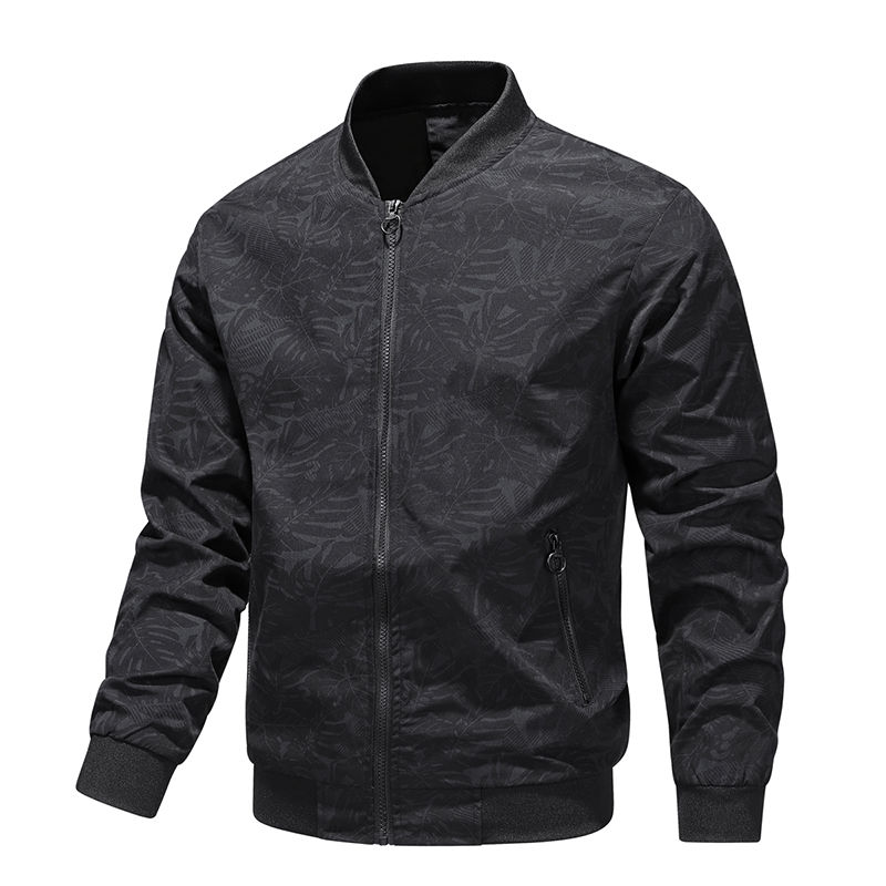 Thumbnail: Casual Baseball Jacket Men's 2024 Autumn high quality Zipper Maple Leaf Print W