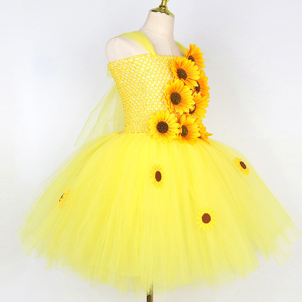 縮圖：Yellow Sunflowers Costumes for Girls Fall Auturmn Fairy Outfit Flower Girl Dres