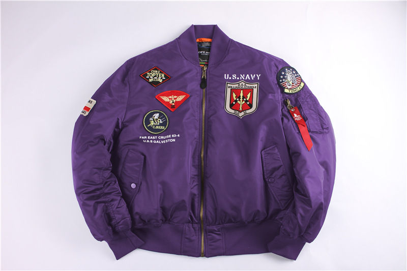 Thumbnail: 2023 Winter Top Gun Bomber Flight Jacket Windproof Water Resistant MA-1 Air For