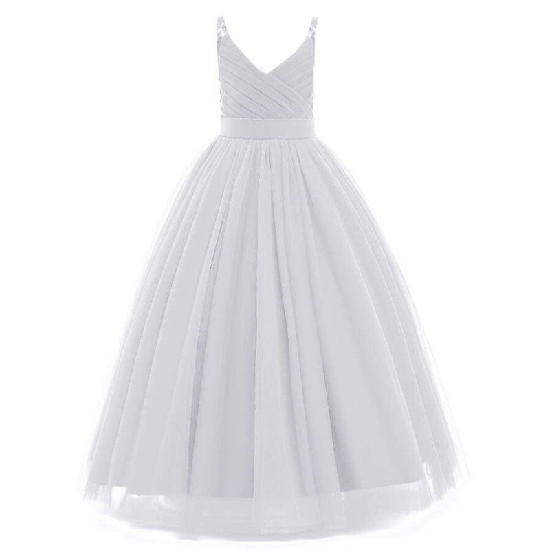 Miniature : Elegant Big Girls Princess Dress Children Long Robe Easter Clothes Kids Birthda