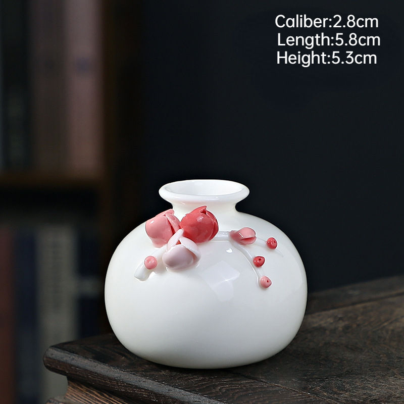 Miniature : Handmade Flower Vases Ceramic Hydroponic Mini Flower Inserted Dry Flower Fragra