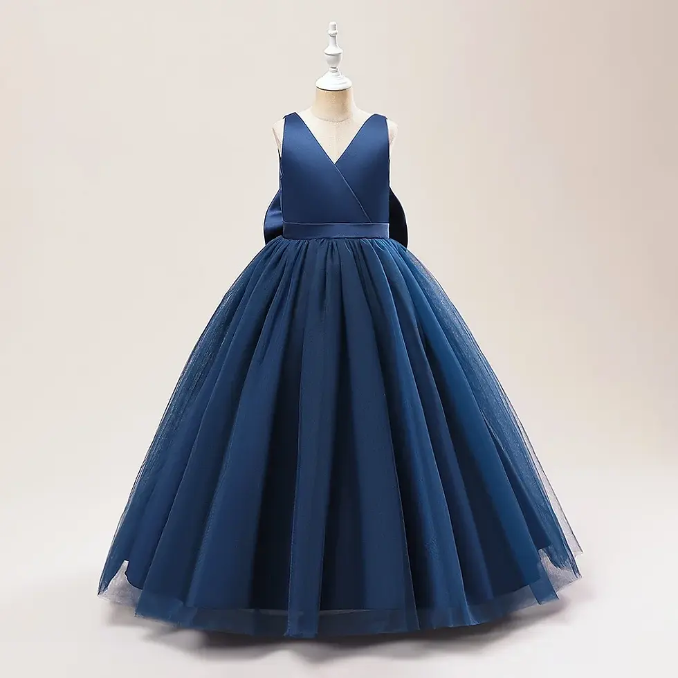Miniatura: Summer Elegant Teenage Girls Evening Party Formal Prom Long Gown Kids Backless