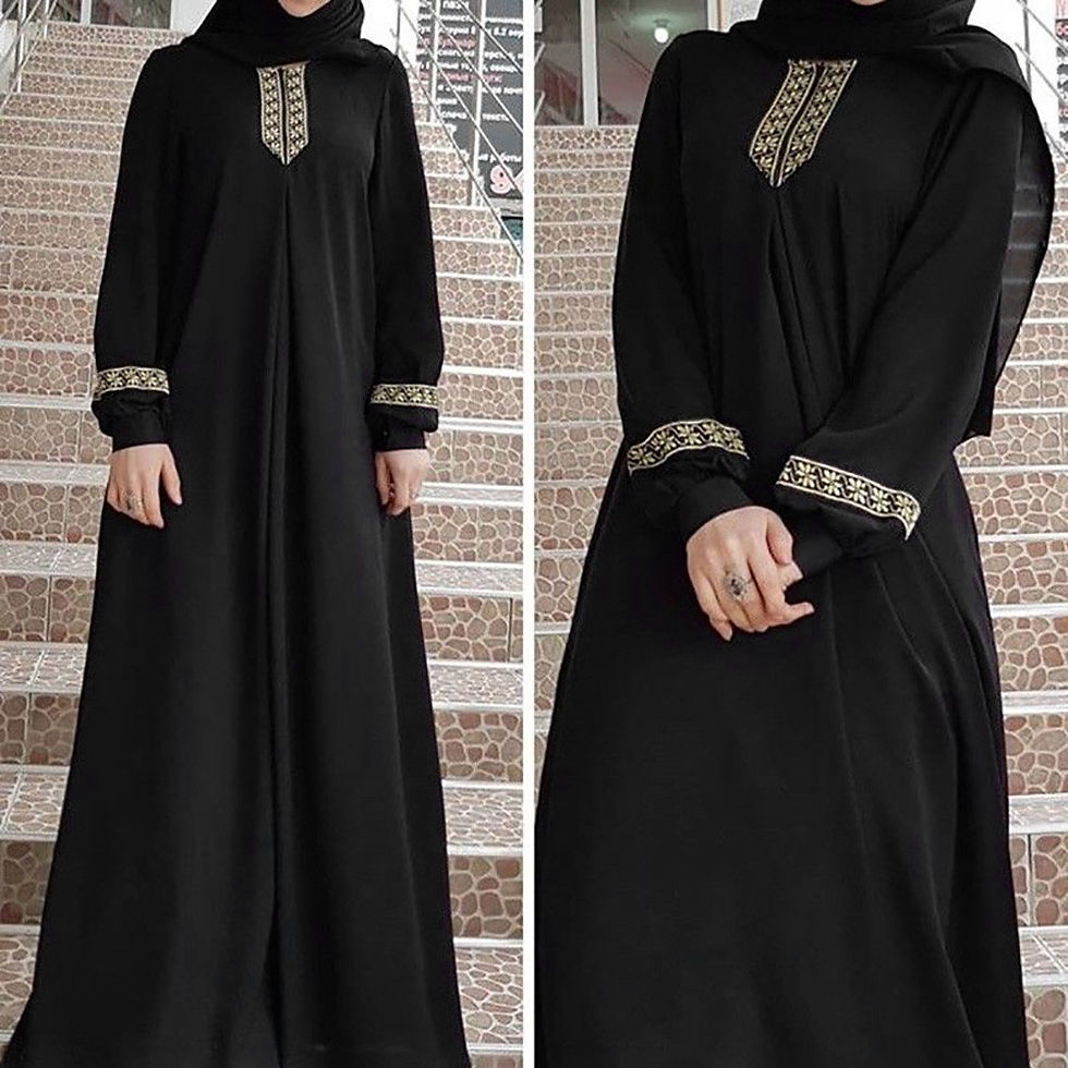 Miniatura: Long Muslim Dress Embroidery Kaftan Plus Size Casual Abaya Dress Muslim Clothes