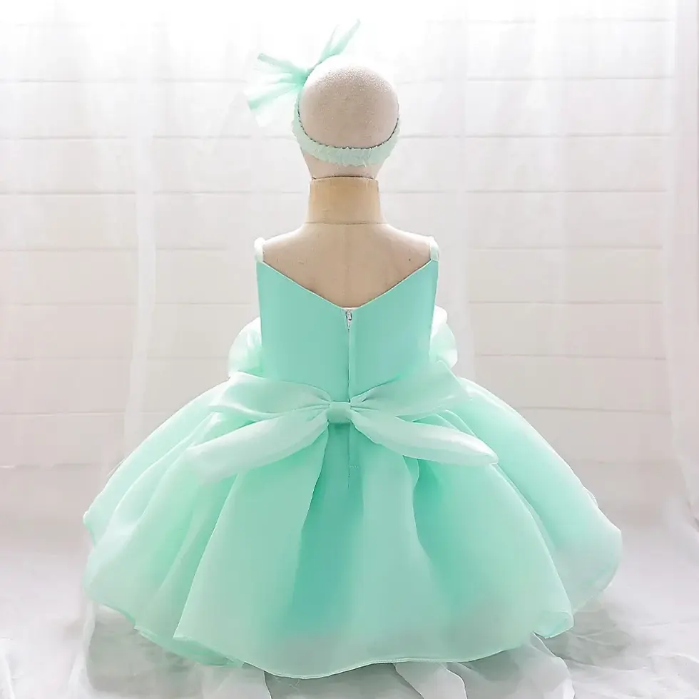 Thumbnail: Xmas Big Flower Baby Girls Dress - Christening Princess Dress for 0-2 year old