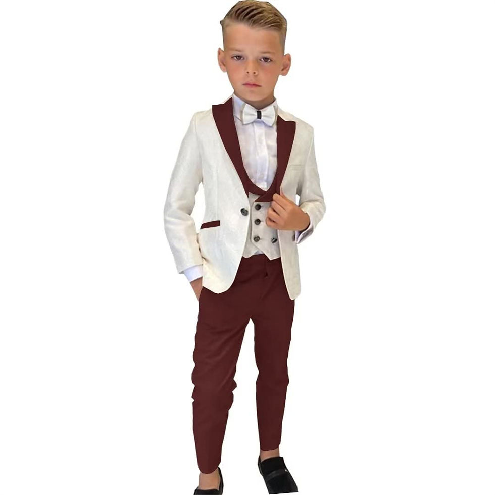 Thumbnail: Classic Boy's Suit Set 3 Pieces Paisley Long Sleeves Formal Tuxedo For Kids Fro