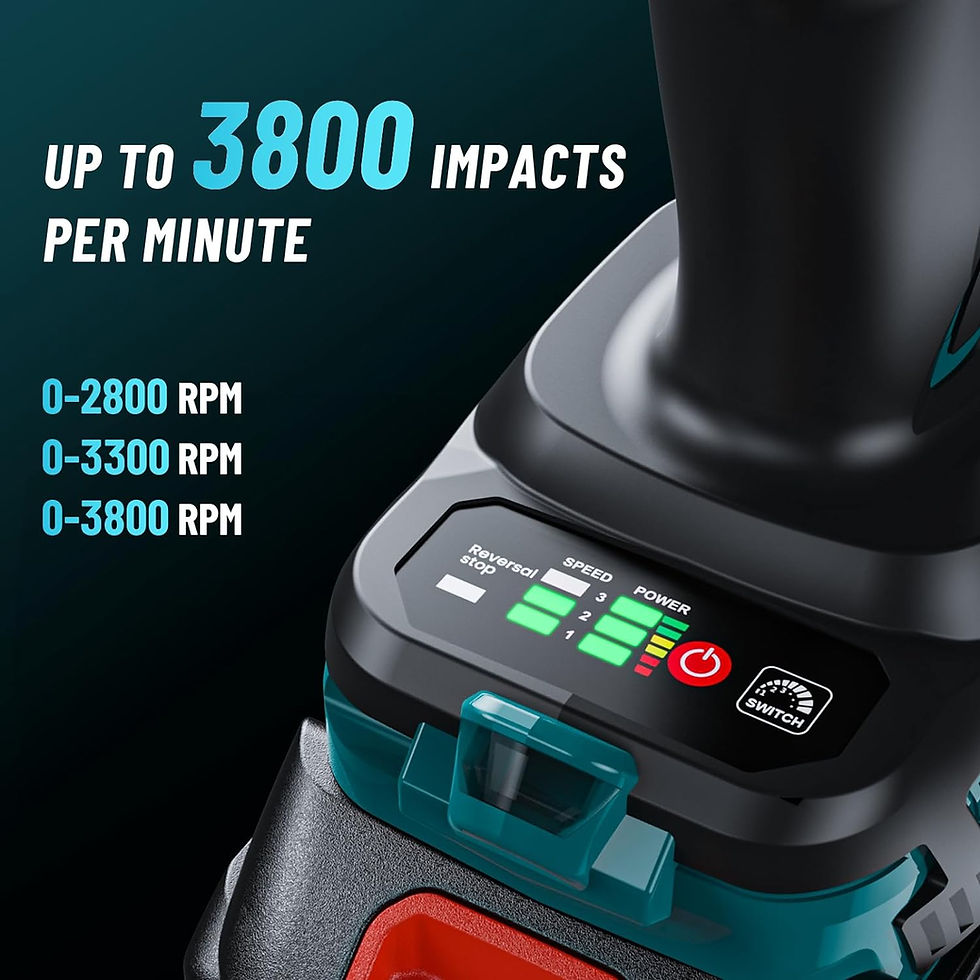 Thumbnail: Cordless Impact Wrench, 1180Ft-lbs(1600N.m) High Torque Impact Gun 3/4", Brushl