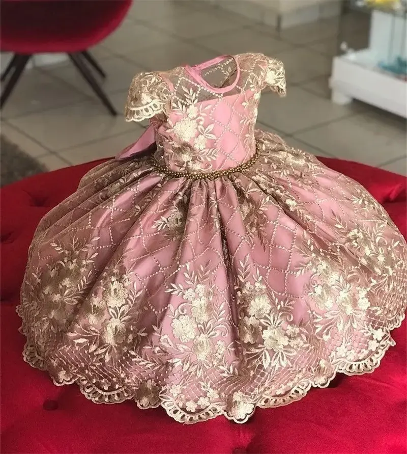 Thumbnail: Snow White Princess Flower Dress for Baby Girls Kids Birthday Formal Gala Costu