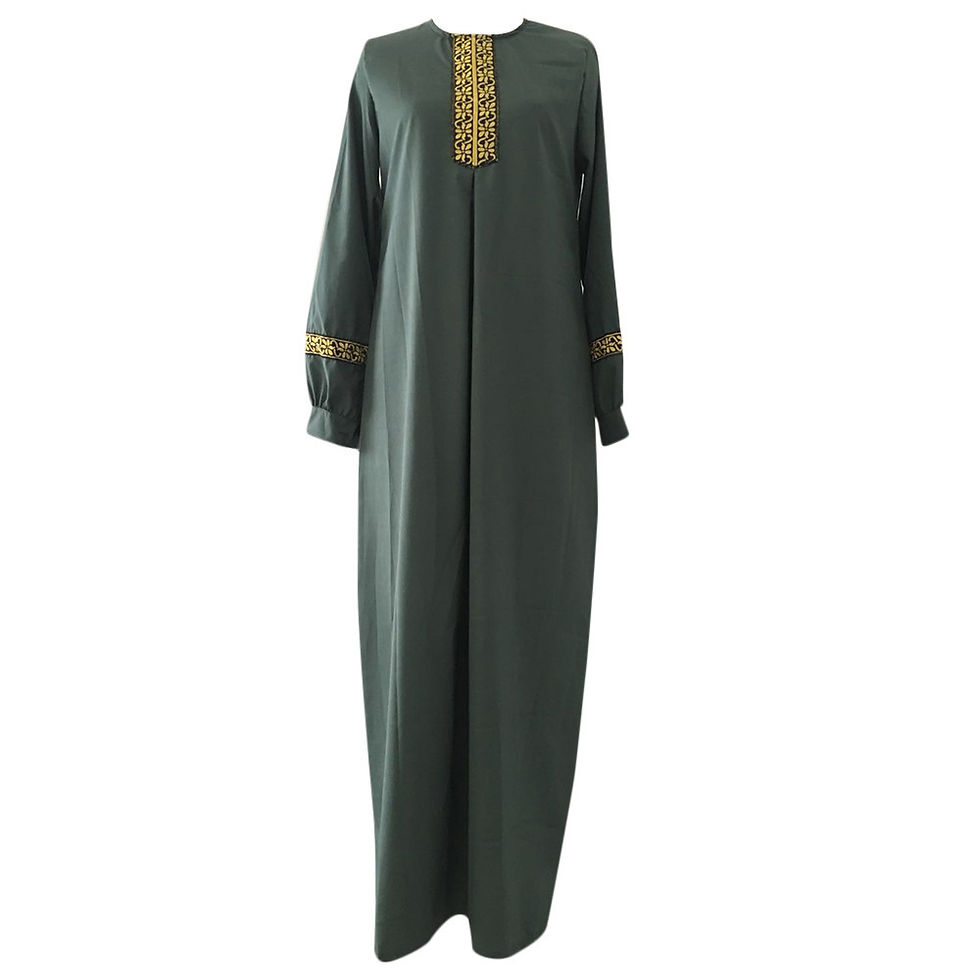 Miniatura: Long Muslim Dress Embroidery Kaftan Plus Size Casual Abaya Dress Muslim Clothes