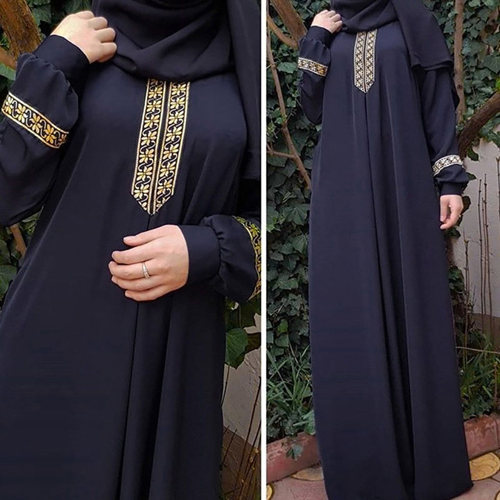 Miniatura: Long Muslim Dress Embroidery Kaftan Plus Size Casual Abaya Dress Muslim Clothes
