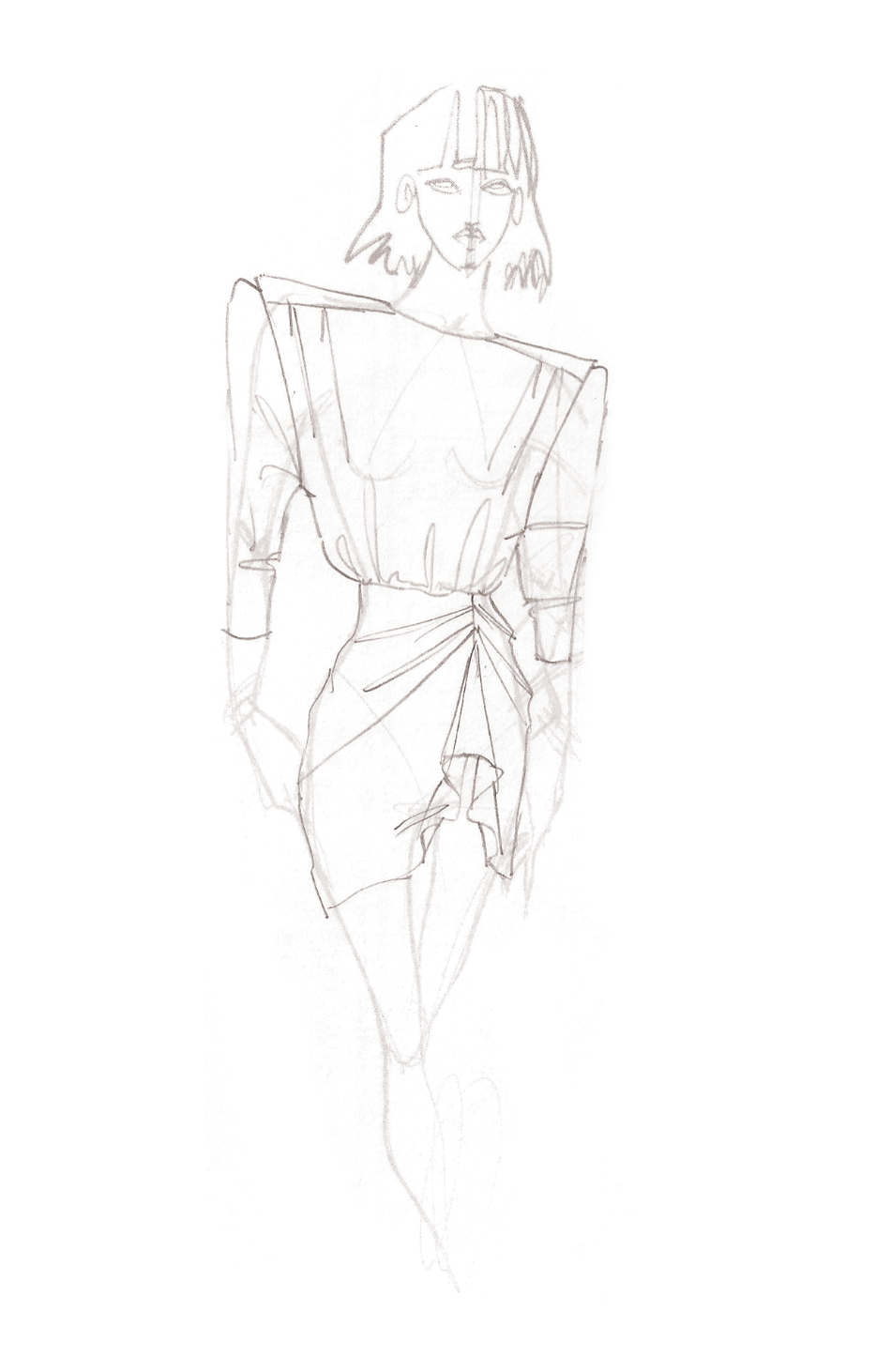 star fil coupe dress - hand sketch -
