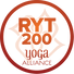 Yoga Alliance Registered Yoga Teacher 200-Hour badge - credential held by Ashlyn Schwartz of The Collective Om